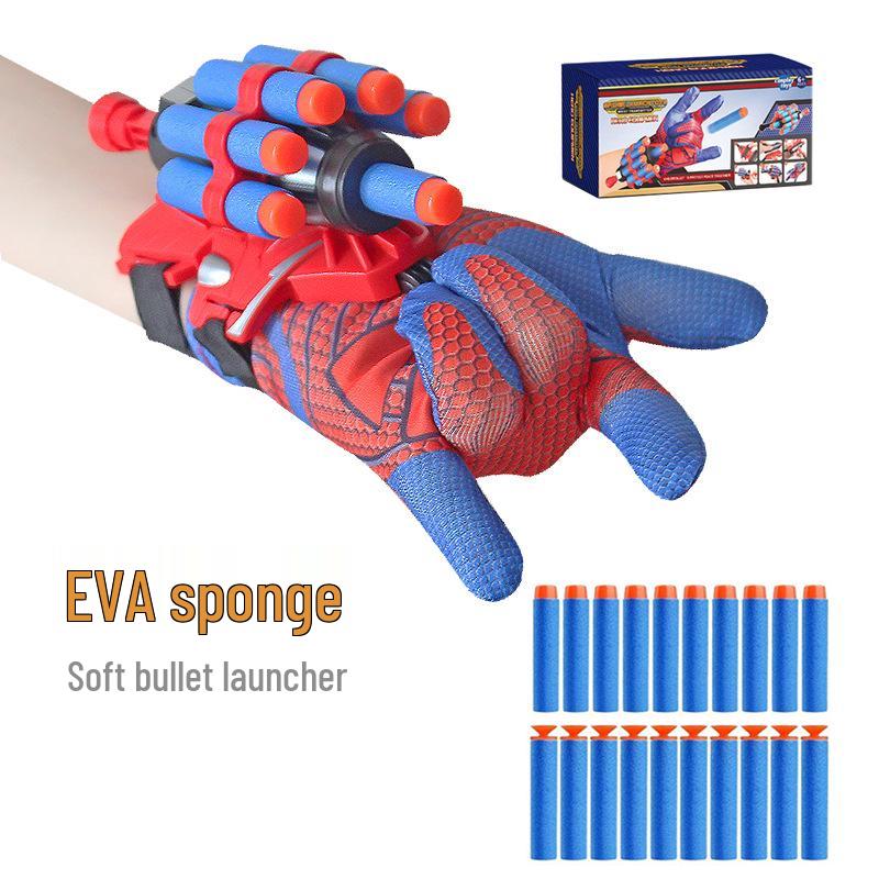 Children's Spider Hero Web Shooter Glove with Soft Bullet and Suction Cup Dart Launcher