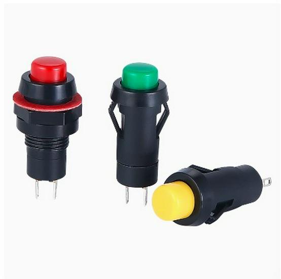 Round Red/Green Button Switch with Locking, Non-Locking & Self-Reset, 10mm Hole (DS-211/213)