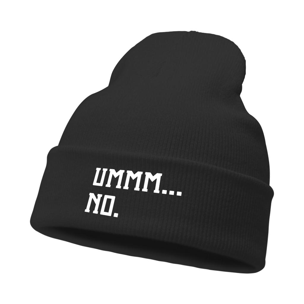 Warm Winter Hats Casual Hat Beanie "UMMM...NO."Print Woman Cap Headwear Soft Knitted Cap Beanie Perfect For Outdoor Sports