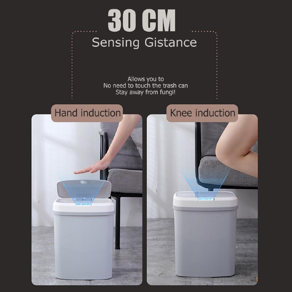 15L Automatic Touchless Smart Infrared Motion Sensor Rubbish Waste Bin Kitchen Trash Can Garbage Bins for Home Room Kitchen Car 26.5 * 20.8 * 33 CM