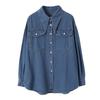 Sinan Vintage Point Collar Denim Shirt for Women, Autumn/Winter 2024, SN0968.