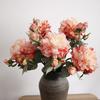 Artificial Flowers Bendable Stems Adjustable Luxury Peony Bouquet Realistic Silk Petals Home Decor for Living Room Dining Table Centerpiece