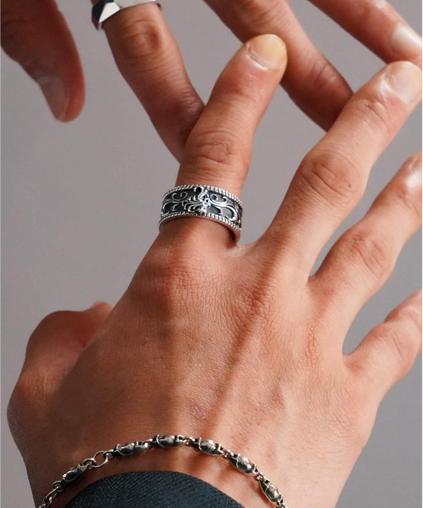 Lionheart LH HOWL fat Mane Howl Silver Size 15 Ring, 925,