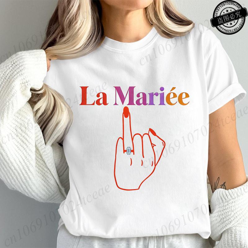 Unisexs French Girls Single Farewell Graphic Tshirts Short Sleeve Tees Future Bride Team Bride Tshirts Aesthetic Streetwear