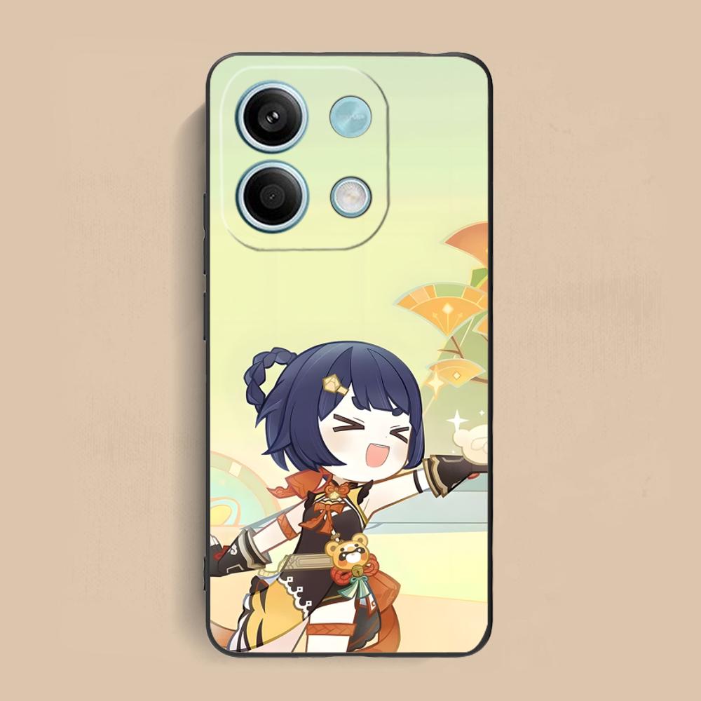 Game GI Xiangling Matte TPU Mobile Phone Case for Xiaomi Redmi Note 14 13 12 11 S Pro Plus 4G 5G Colorful Printing Cover