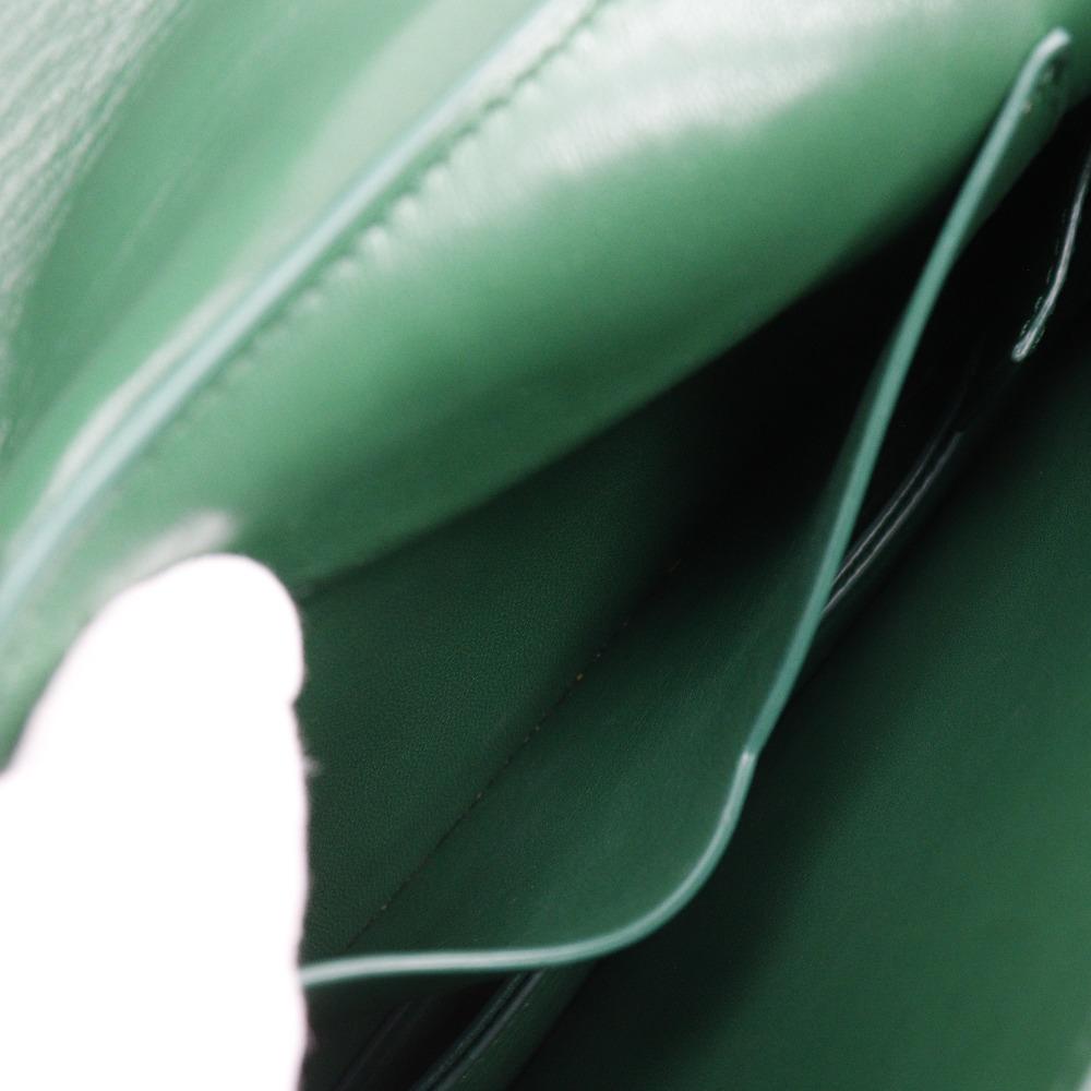 BOTTEGAVENETA Mounting Envelope Shoulder Bag 2WAYChainShoulder Green leather Women Used