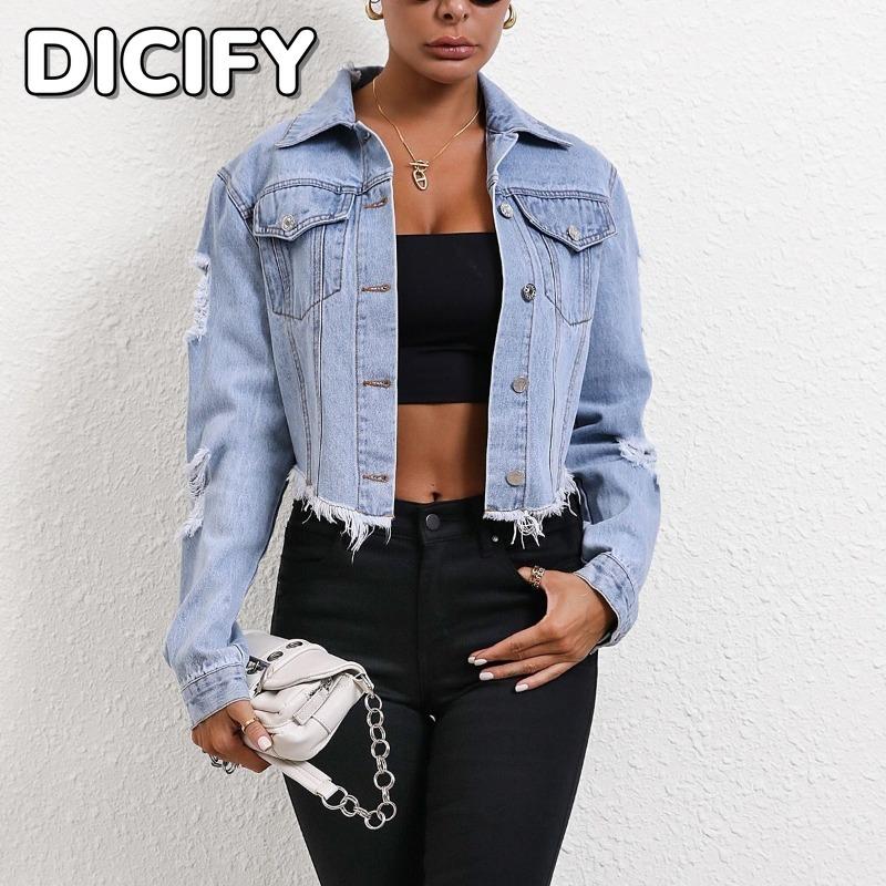 DICFY Women's Vintage Casual Solid Color Print Autumn Winter Long Sleeve POLO Neck Jackets & Coats