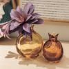 Pomegranate Glass Vase Thick Glass Bottle Flower Vase Flower Arrangement Accessories Simulated Pomegranate Figurine Terrarium