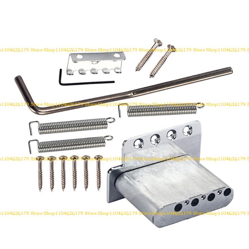 A1A2 Electric Guitar Tremolo Bridge Kit Guitar Tremolo Bridge System 4-String Cigar Box Guitar Replacement Parts Durable