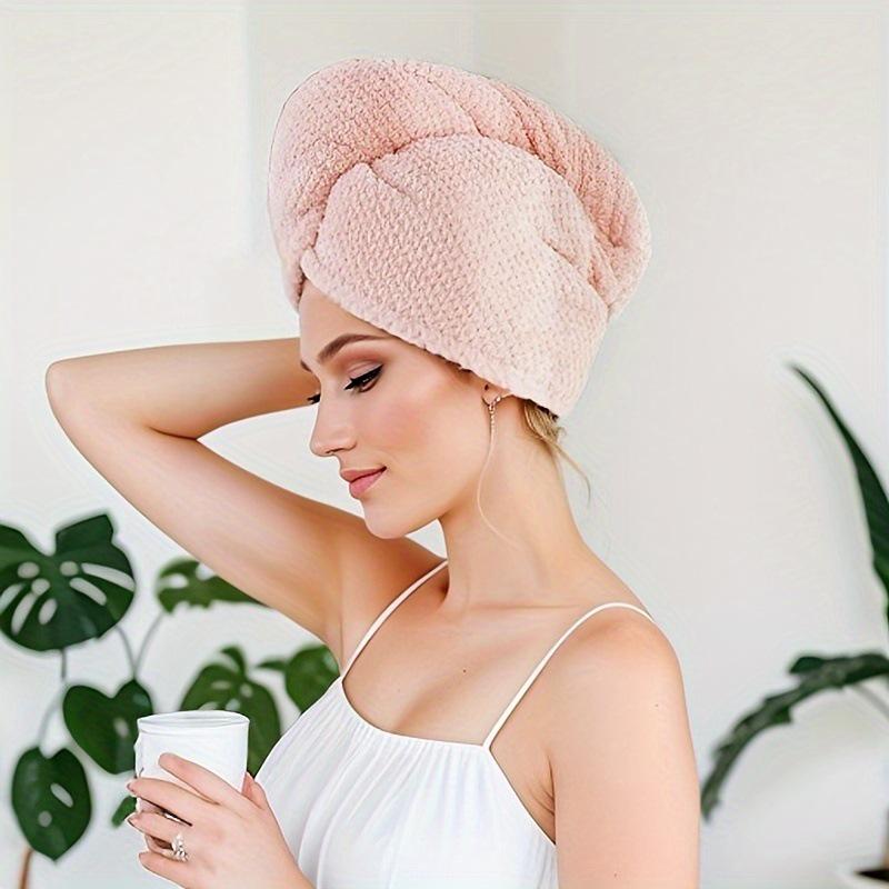 Women's Quick-Dry Coral Fleece Hair Towel and Bath Cap
