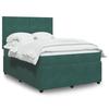 VidaXL Slat Bed Base and Mattress Dark Green 140x200cm Velvet, Bed, Platform Bed, Panel Bed, Furniture of 3292355