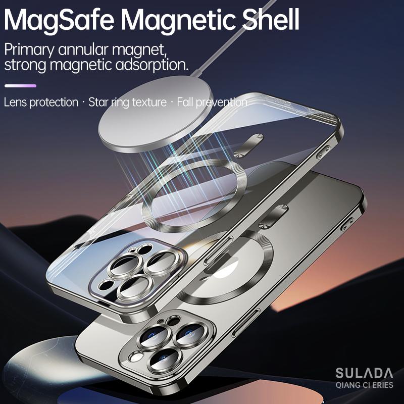 Case for Magsafe Mag Safe Iphone 15 Pro Max 14 Plus 13 12 11 X Xs Xr Se 2020 2022 8 15Pro Camera Lens Protector Protection Cover Phone Accessories