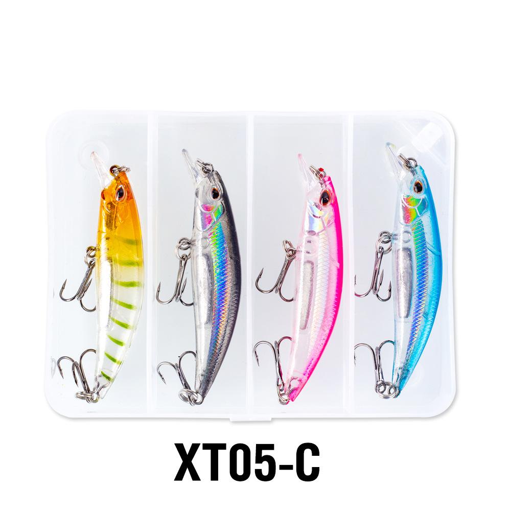 

4PCSLure bait box with minnows7cmFishing bait long-distance casting hard bait micro bait combination fishing gear product 4PCS