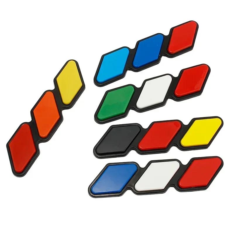 ABS Car Three-color National flag Grille Emblem Mesh Slotted Grill Auto Badge Accessories
