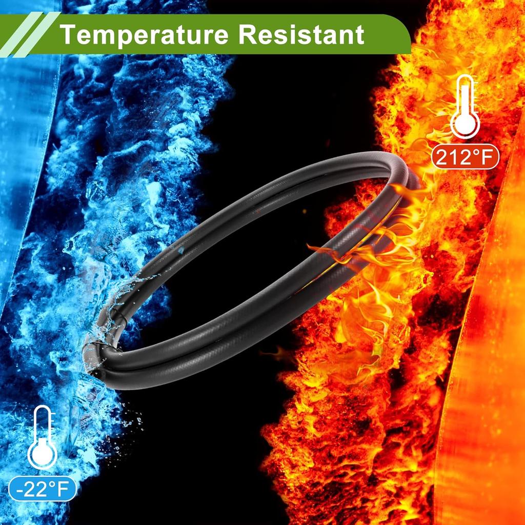 Universal 8ft Fuel Hose 3/8"ID Fuel Line Hose 0.62"OD Fuel Hose Vacuum Hose Automotive Fuel Hose NBR Rubber 1 Pcs