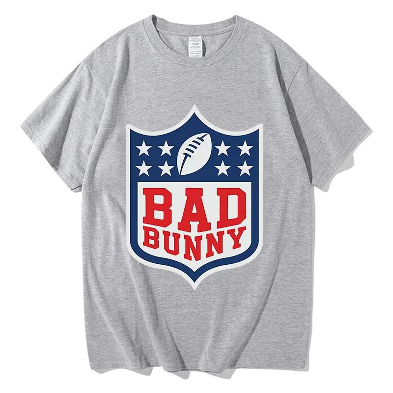 Bad Bunny Super Bowl 2026 T-shirt Summer Short Sleeve Unisex O-neck Tshirts Pure Cotton Unisex Aesthetic Streetwear Print Tees Tops