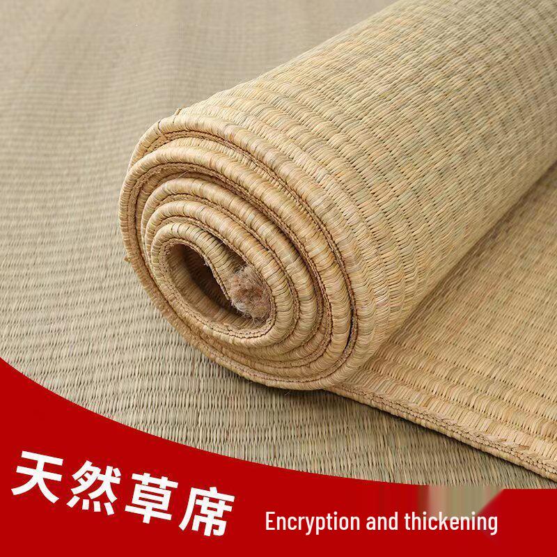 1.8m Double-Person Thickened Natural Rush Mat for Winter and Summer Comfort