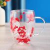 Elegant Double-Layer Glass Mug with Real Dried Flowers