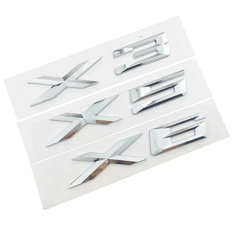 for BMW X1 X3 X5 X6 E83 F25 GT Accessories Styling 3D Chrome Logo Silver Tail Letter Plastic Emblem Badge Sticker Decoration