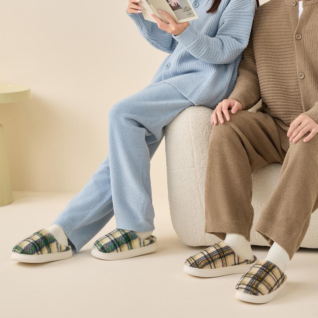 Platform Women Home Slippers Plush Warm Thick Bottom Slides Breathable Soft Non-slip Slippers Indoor Outdoor Men Casual Slippers