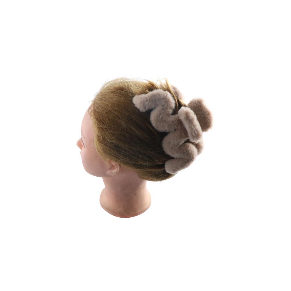Geometric Plush Hair Claw M-shaped Large Shark Clip Creative Hair Clip  Female