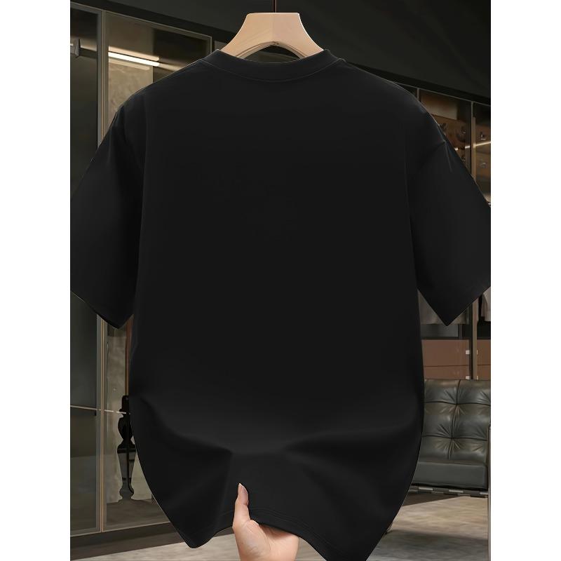 European sizes Pure Trendy Print Short-Sleeve T-Shirt for Men, New Summer Casual Style, Loose Fit, Versatile Top for Men