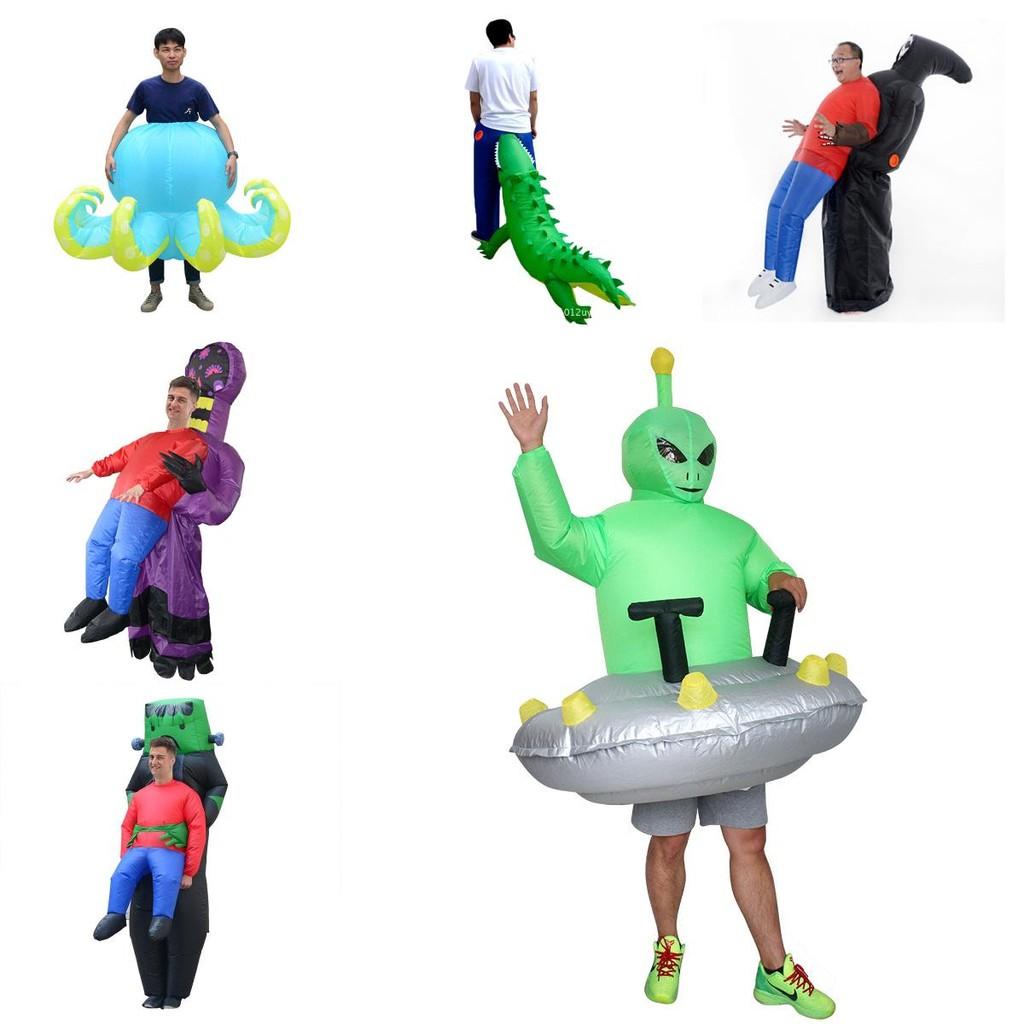 Fun Inflatable Costume For Halloween Featuring Alien And Santa Claus Designs For Adults
