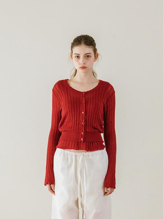 TINKNIT Punched Lace Sleeveless_Red