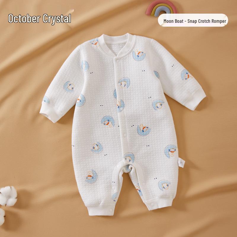 

October Mom Quilted Newborn Romper: Warm Autumn & Spring Bodysuit 59cm: For 0-3 months