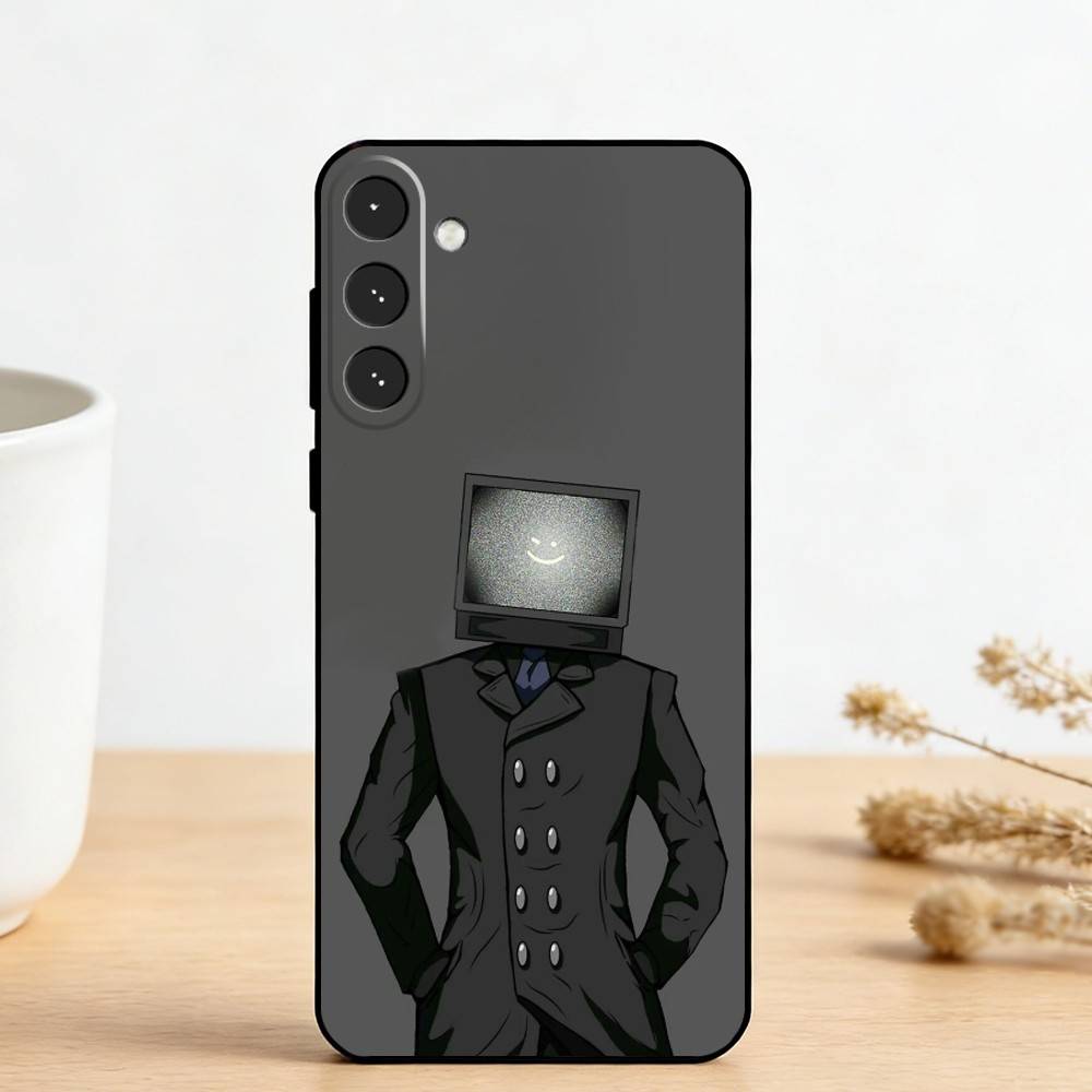 S-Skibidi Toilet T-TV M-Man Phone Case For Samsung Galaxy A73,A72,A71,A70,A53,A52,A51,Others Soft Black Cover