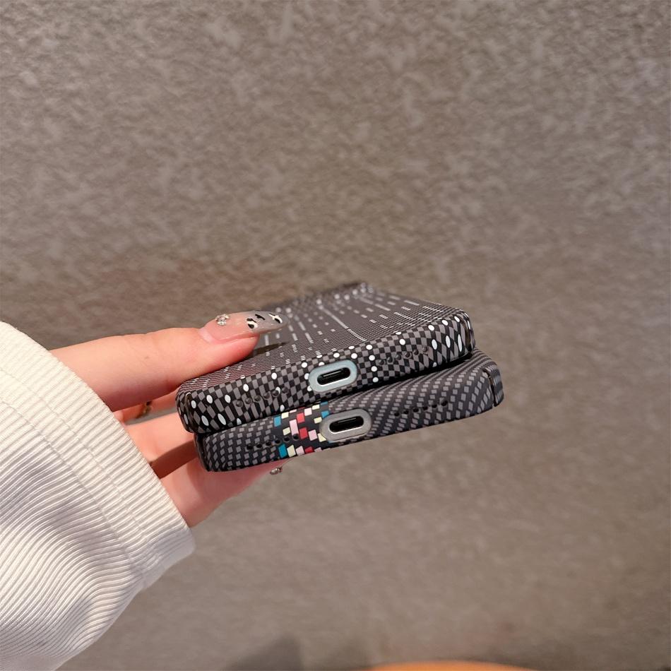 Carbon Fiber Phone Case For iPhone 11 12 13 14 15 16 17 Air  Pro Max Plus Kevlar Texture Hard Plastic Shell Shockproof Protective Cover Fundas