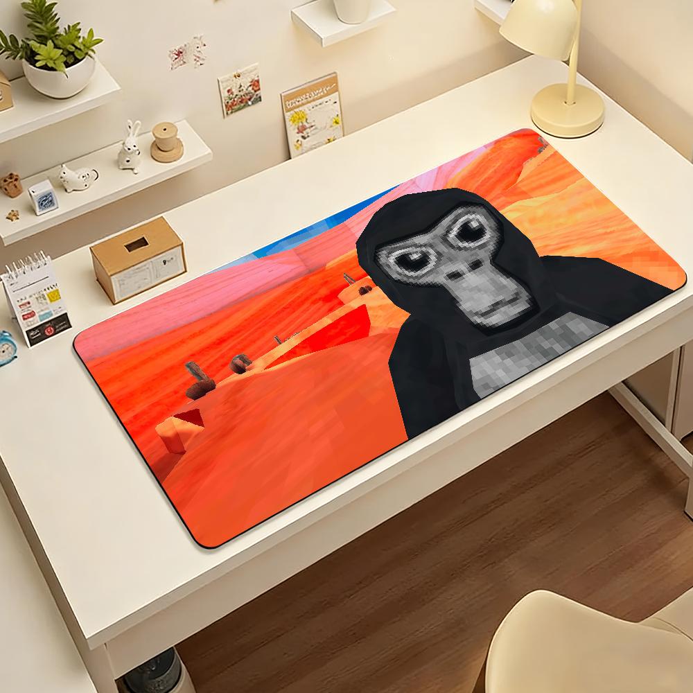 Gaming Mouse Pad Large Antislip Stitched Edges Cool Gorilla Art Mat for PC Gamers and Daily Office Desk Use