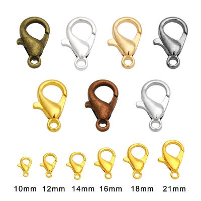 Gold/Silver/Antique Bronze Lobster Clasps (10-21mm) for DIY Bracelets and Necklaces