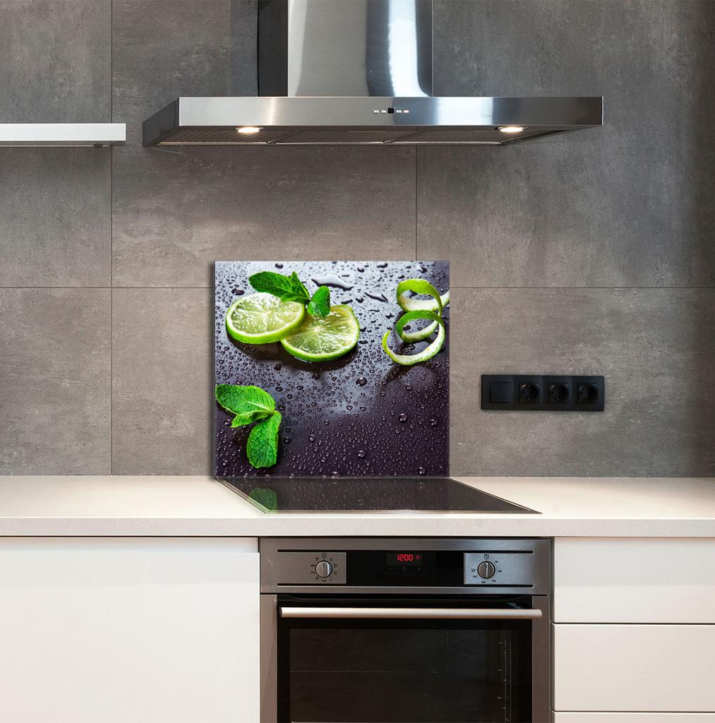 PANEL SZKLANY DO KUCHNI 65x60 Limonka