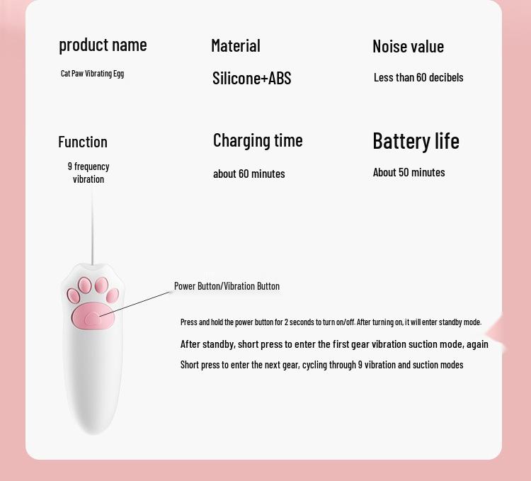 Yuepao Cat Paw Remote Control Vibrator - Wireless Female Massager