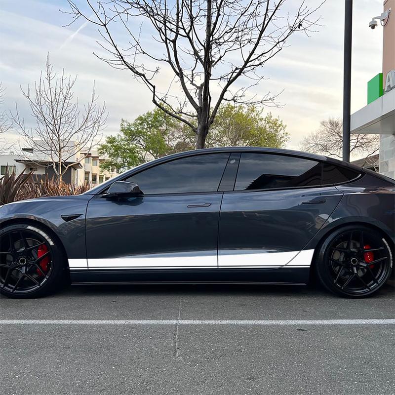 Car Door Side Sticker Compatible with Tesla Model 3, Racing Style Decor Decals Car Tuning Decals(1Pair)