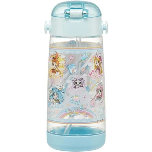 Skater Hirogaru Sky PreCure Water Bottle, 480ml Clear Bottle with Straw, for Kids, PDSH5-A