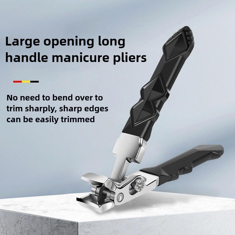High Quality Nail Clippers Long Handle Black Grip Available Manicure Fingernail Cutter Thick Hard Toenail Scissors Tool New