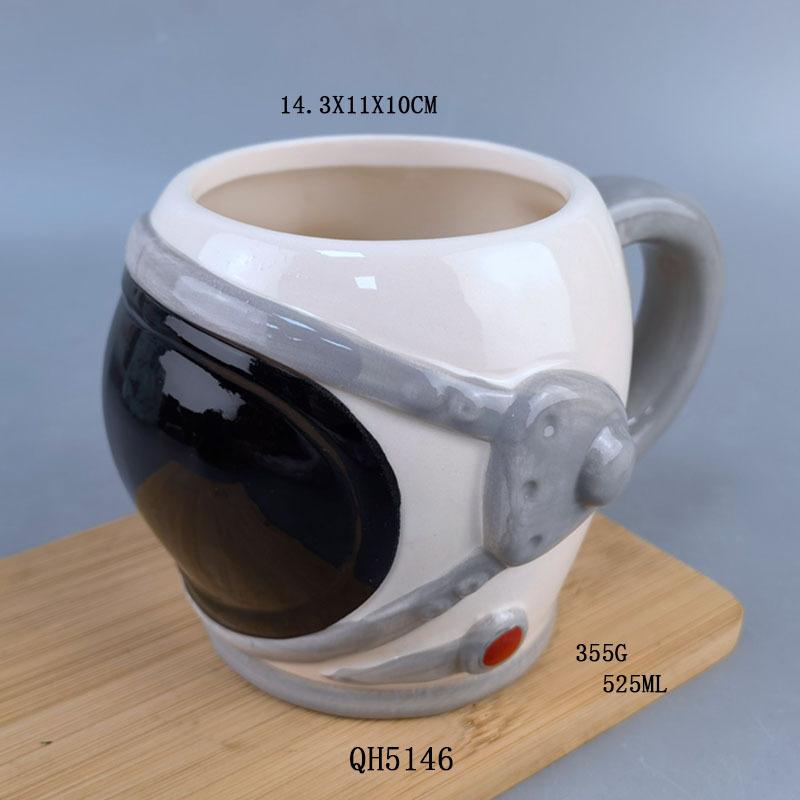 Astronaut Astronaut Ceramic Mug Embossed Planet Milk Cup 3D Helmet Shaping Teacup Water Cup Coffee 501-600ml