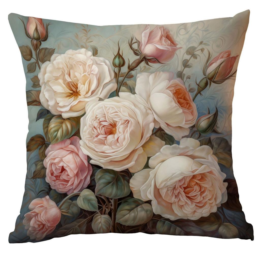 New Retro Old Peony Flower Pillowcase Home Sofa Cushion Pillowcase