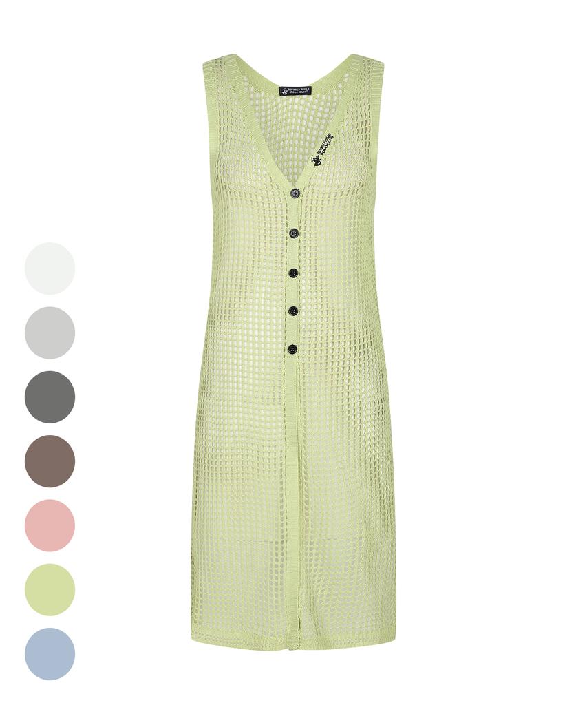 BHPOLOCLUB Women'S Summer Openwork Net Long Vest 8 Colors Op107