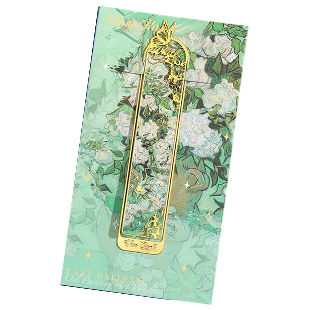 Vintage Art Bookmarks Oil Painting Themed Bookmarks Hollow Out Metal Bookmarks Book Page Divider for Book Lover Teacher