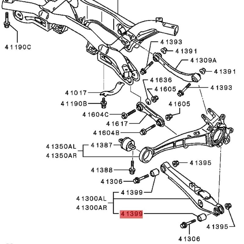MN100110 Rear Suspension Lower Arm Bushing For Mitsubishi ASX G.EXP 16 Model DELI SPORTBSCK CA D:5 SPACE WAGON Lancer
