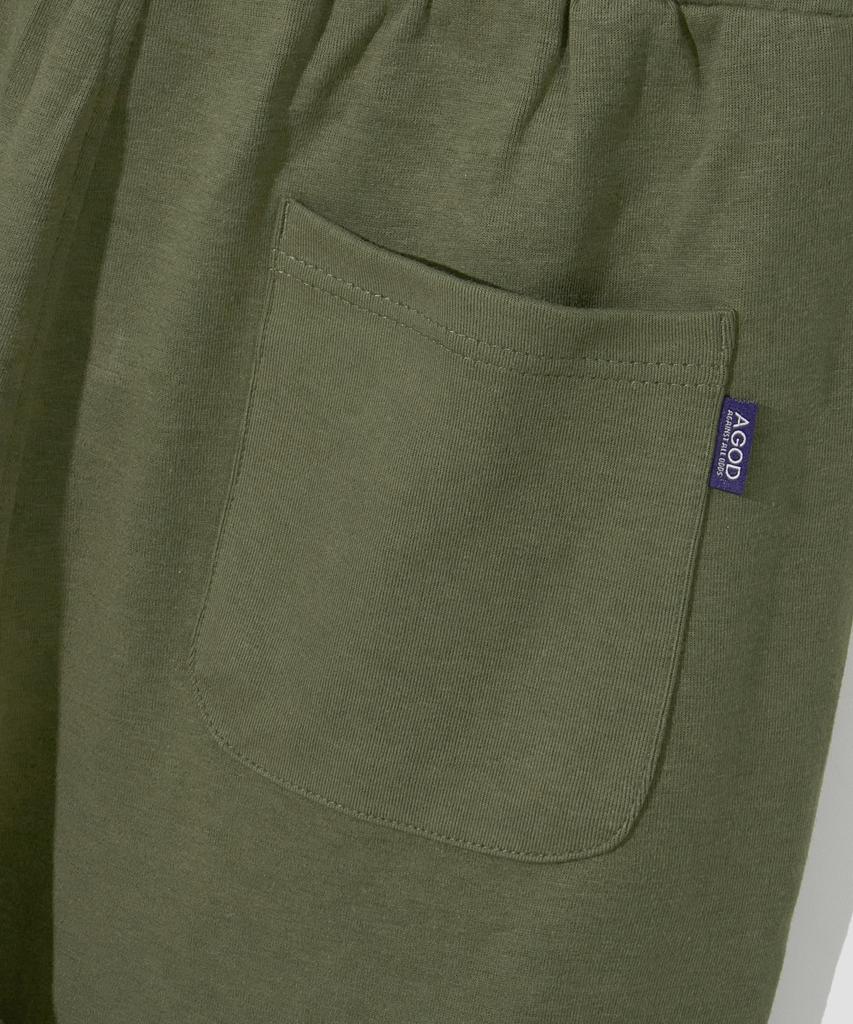 AGOD Single-Pleat Cargo Sweatpants [Khaki]