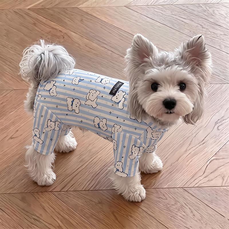 Dog German velvet warm four-legged clothes autumn and winter than bear teddy small dog cat pet bottoming shirt loungewear