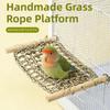 Handwoven Straw Reptile Hammock Breathable Woven Durable Pet Grass Cushion Eco-Friendly Chewable Foraging Mat Toys
