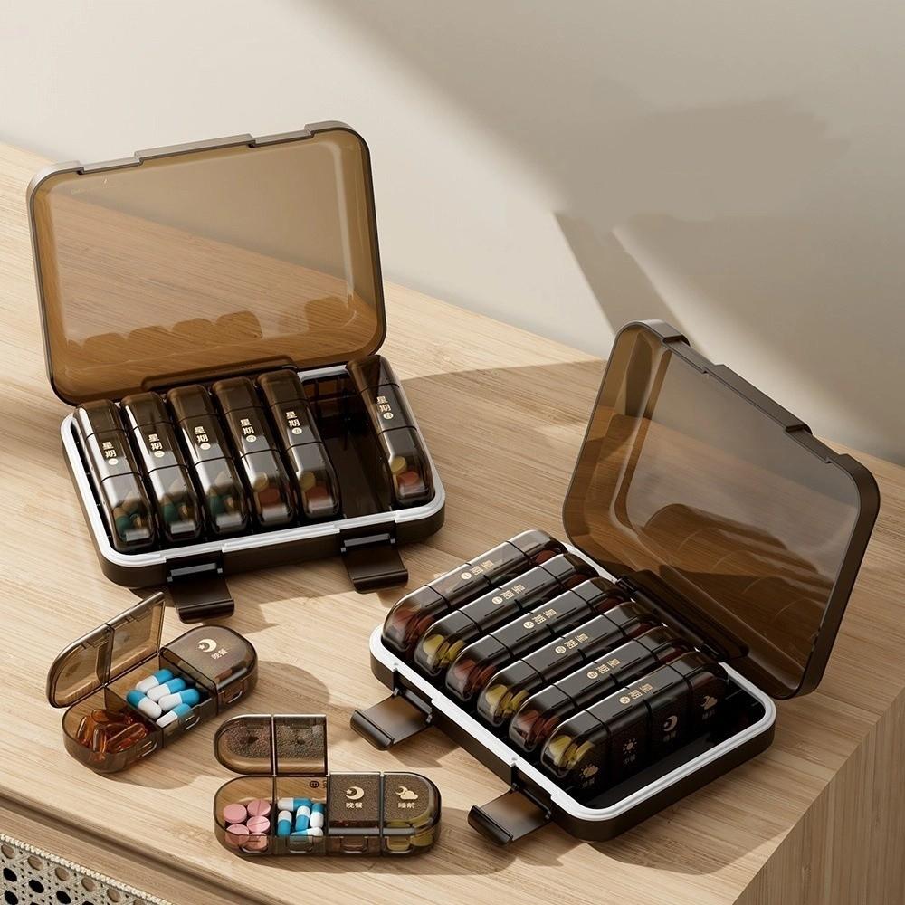 Seven Days Medicine Dispenser Japanese-style Weekly Pill Organizer Medicine Box  Home Organization