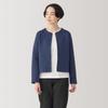 MUJI Double Knit Sweat Size BB2R1A4A Women's Cardigan, Navy, XS,