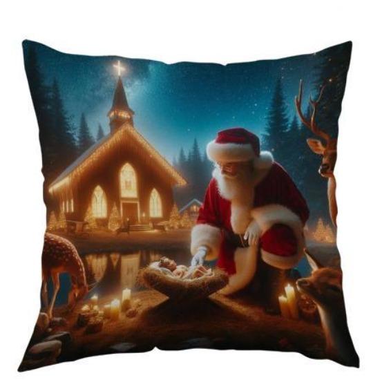 

Новая Рождественская Наволочка для Подушки Венок Полиэстер Принт Праздничное Украшение Гостиная Диван Наволочка для Подушки Спальня Подушка 45*45cm