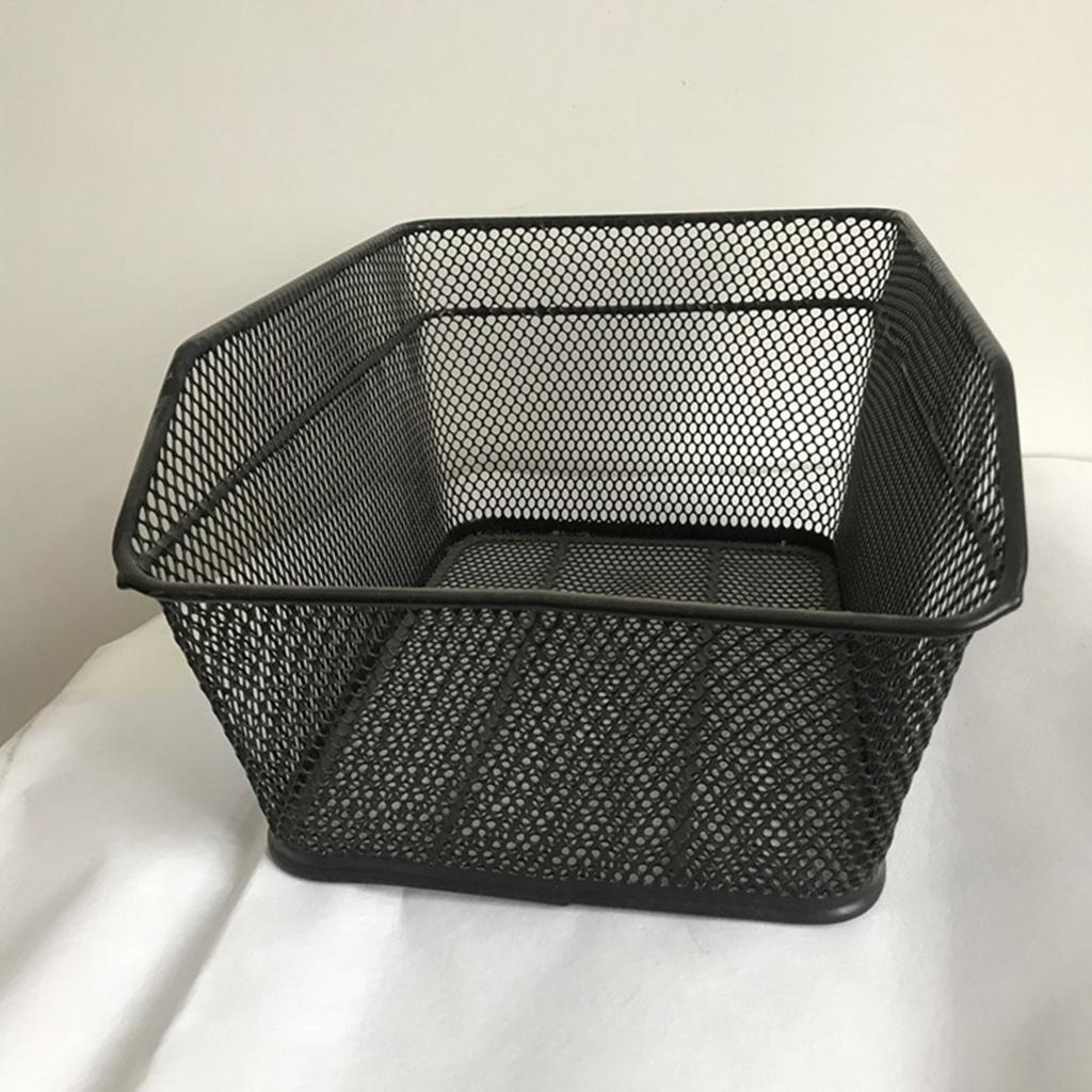 Bike Basket Large Capacity Water Resistant High Load Bearing Sturdy Metal Rear Bike Basket